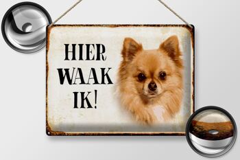 Panneau décoratif en étain avec inscription « Dutch Here Waak ik Chihuahua », 40x30 cm 2