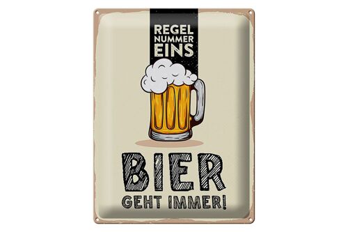 Blechschild Alkohol 30x40 cm Regel Nummer eins Bier geht immer Deko Schild