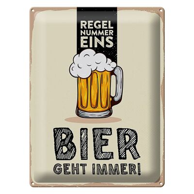 Blechschild Alkohol 30x40 cm Regel Nummer eins Bier geht immer Deko Schild