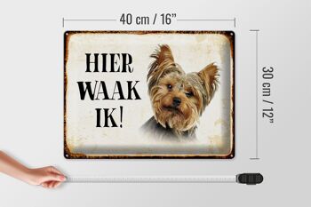 Panneau en étain avec inscription « Dutch Here Waak ik Yorkshire Terrier », 40x30 cm 4