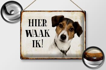 Panneau en étain avec inscription « Dutch Here Waak ik Jack Russell Terrier », 40x30 cm 2