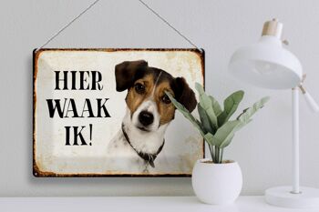 Panneau en étain avec inscription « Dutch Here Waak ik Jack Russell Terrier », 40x30 cm 3