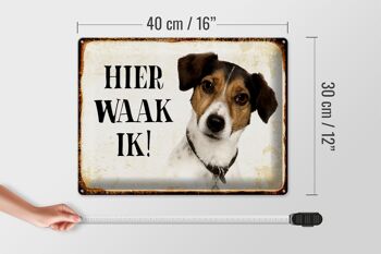 Panneau en étain avec inscription « Dutch Here Waak ik Jack Russell Terrier », 40x30 cm 4