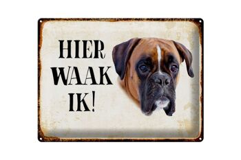 Panneau en étain avec inscription « Dutch Here Waak ik Boxer », 40x30 cm, panneau décoratif 1