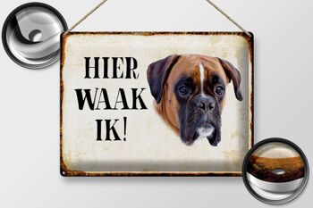 Panneau en étain avec inscription « Dutch Here Waak ik Boxer », 40x30 cm, panneau décoratif 2