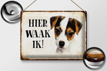Plaque en tôle avec inscription « Dutch Here Waak ik Jack Russell Terrier Puppy » 40 x 30 cm 2