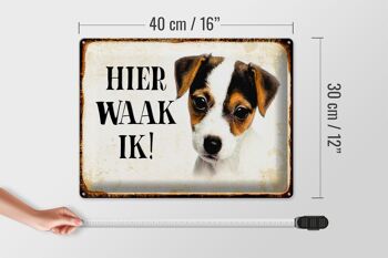 Plaque en tôle avec inscription « Dutch Here Waak ik Jack Russell Terrier Puppy » 40 x 30 cm 4
