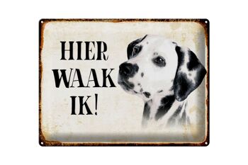Panneau en étain avec inscription « Dutch Here Waak ik Dalmatien », 40x30 cm 1