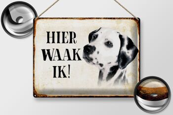 Panneau en étain avec inscription « Dutch Here Waak ik Dalmatien », 40x30 cm 2