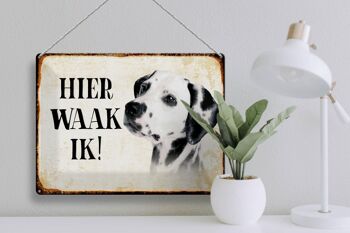 Panneau en étain avec inscription « Dutch Here Waak ik Dalmatien », 40x30 cm 3