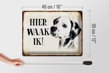 Panneau en étain avec inscription « Dutch Here Waak ik Dalmatien », 40x30 cm 4