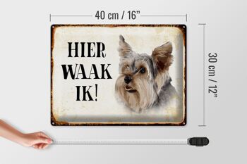 Panneau en étain avec inscription « Dutch Here Waak ik Yorkshire Terrier », décoration pour chien, 40x30 cm 4