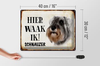 Panneau en étain avec inscription « Dutch Here Waak ik Schnauzer dog », panneau décoratif en étain, 40x30 cm 4