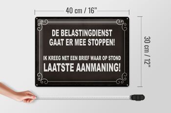 Panneau en étain disant 40x30 cm De Beaggingdienst gaat er mee stop, panneau décoratif 4