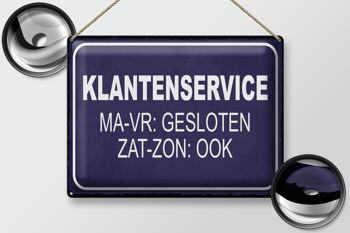 Signe en étain note 40x30 cm, signe néerlandais Klantenservice MA-VR Gesloten 2