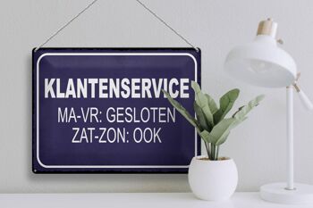 Signe en étain note 40x30 cm, signe néerlandais Klantenservice MA-VR Gesloten 3