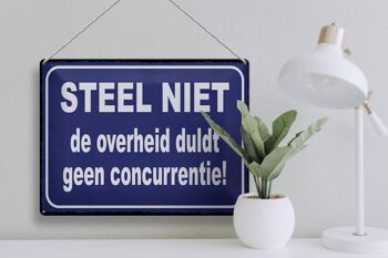 Panneau en étain disant 40x30cm Steel niet de overheid tolère geen concurrentie sign 3