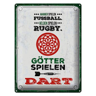 Targa in metallo con scritta 30x40 cm Uomini Eroi del Calcio Rugby Dei Dart Targa decorativa