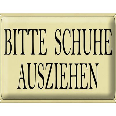 Blechschild Hinweis 40x30 cm Bitte Schuhe ausziehen Deko Schild