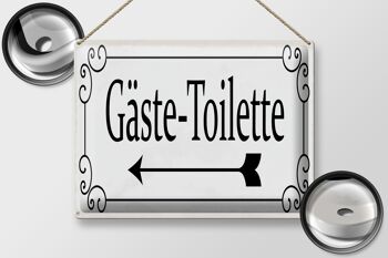 Signe en étain note 40x30 cm toilettes invités flèche gauche signe décoratif 2