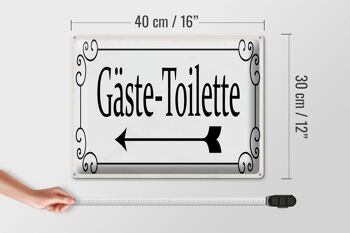 Signe en étain note 40x30 cm toilettes invités flèche gauche signe décoratif 4