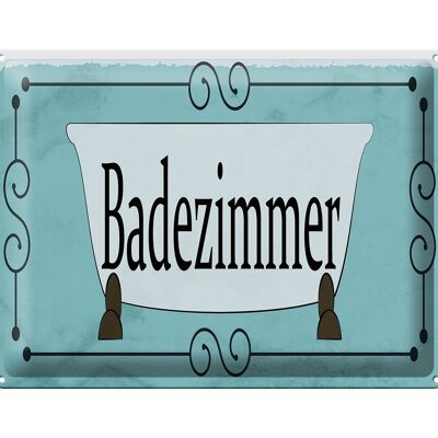 Blechschild Hinweis 40x30 cm Badezimmer Deko Schild