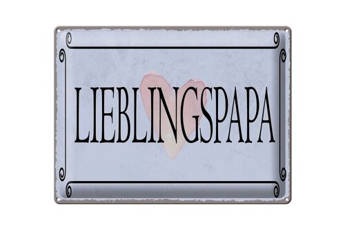 Blechschild Hinweis 40x30 cm Lieblingspapa Herz Geschenk Deko Schild