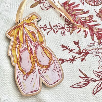 Ballet Slippers Wooden Decoration