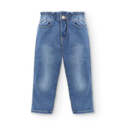 Pantaloni jeans alti da bambina Rif: 83062