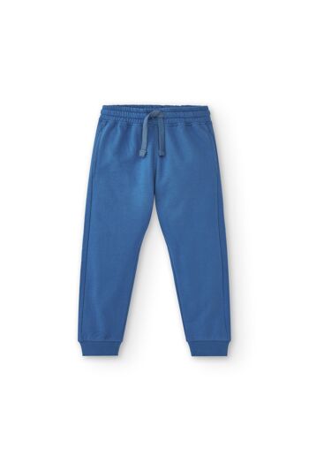 Pantalon garçon en coton bleu Réf : 83103 2