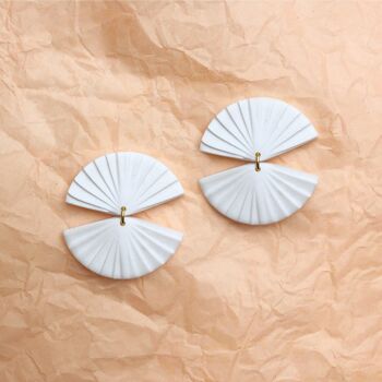 White and gold earrings - N°07 1