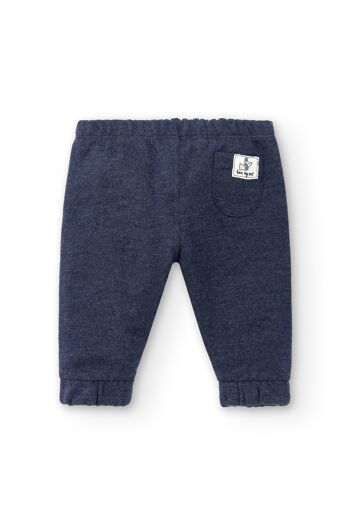 Pantalon nouveau-né marine à boutons Réf : 83150 3