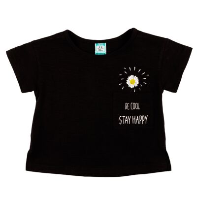 T-shirt nera da bambina Rif: 78308