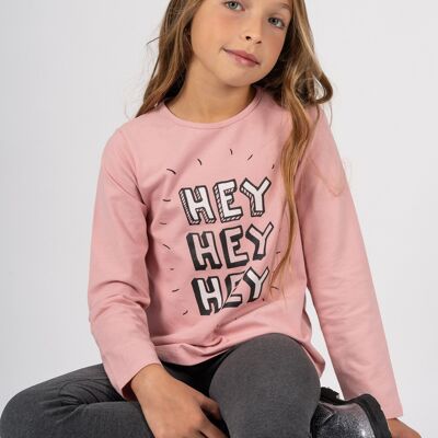 T-shirt fille rose Réf : 77688