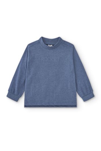 T-shirt garçon en coton bleu Réf : 83104 2