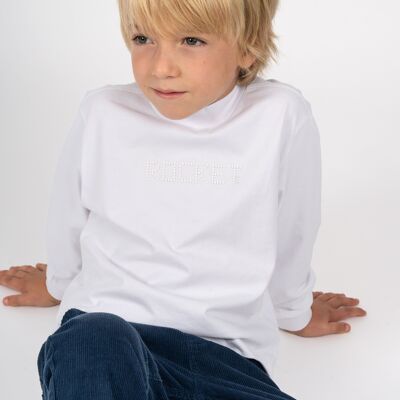 T-shirt bianca a collo alto da bambino Rif: 83104