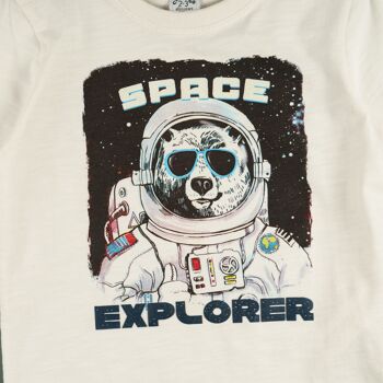 T-shirt garçon Space écru Réf : 77353 3
