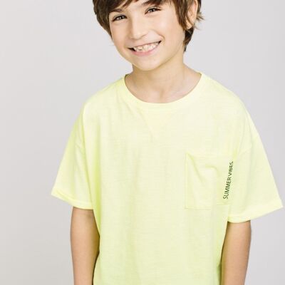 Limettengrünes Jungen-T-Shirt Ref: 79142