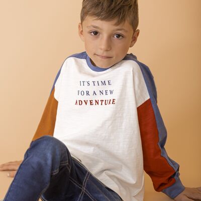 T-shirt da bambino multicolor a contrasto Rif: 83449