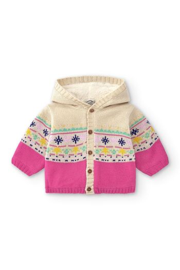 Cardigan bébé multicolore à capuche Réf : 77035 1