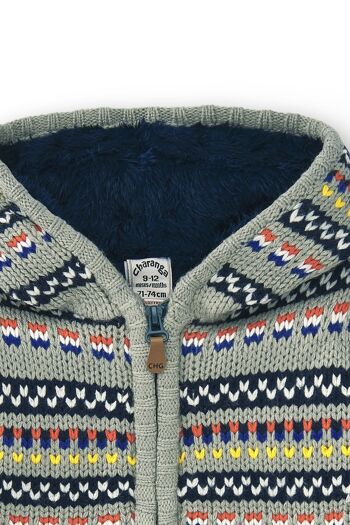 Cardigan bébé multicolore avec fourrure à l'intérieur Réf : 77034 5