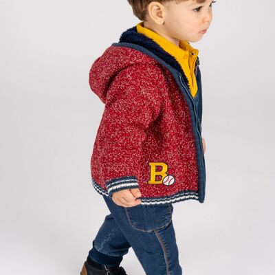 Rote Baby-Strickjacke im Retro-Stil Ref: 77030