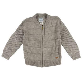 Cardigan zippé gris garçon 3