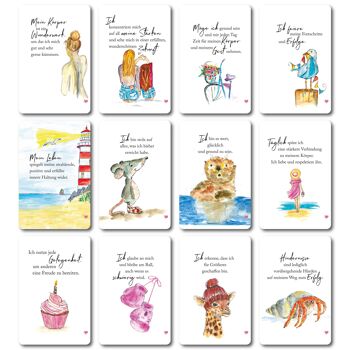 50 cartes avec des mots affectueux pour plus d'amour-propre avec un support en bois 8