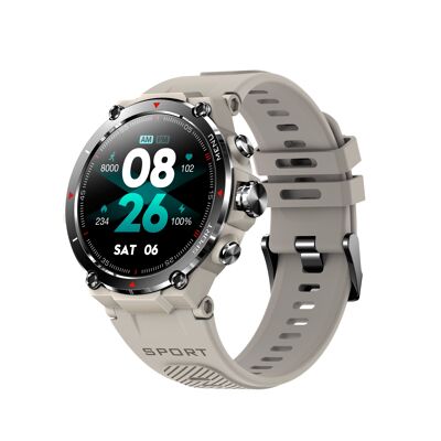 Smartwatch mit GPS und grauem Amoled-HD-Bildschirm