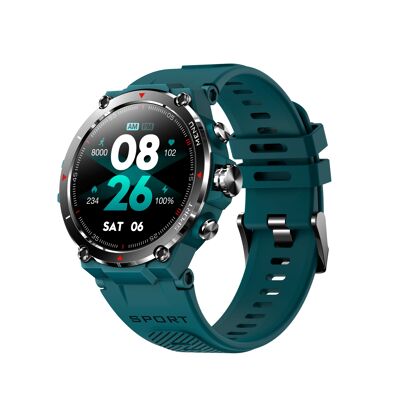 Smartwatch mit GPS und cyanfarbenem Amoled-HD-Bildschirm