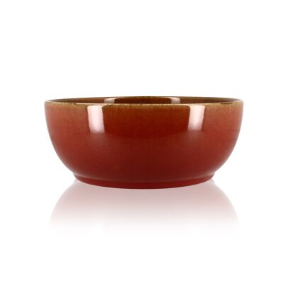 Poke bowl 12.5cm in red stoneware 360 ​​ml