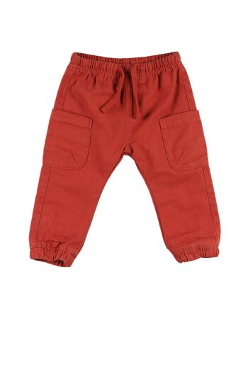 Pantalon bébé orange avec poches 3