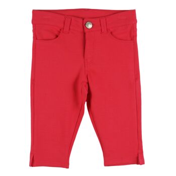 Pantalon peluche rouge fille 1