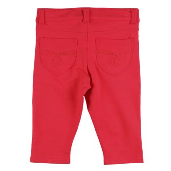 Pantalon peluche rouge fille 2
